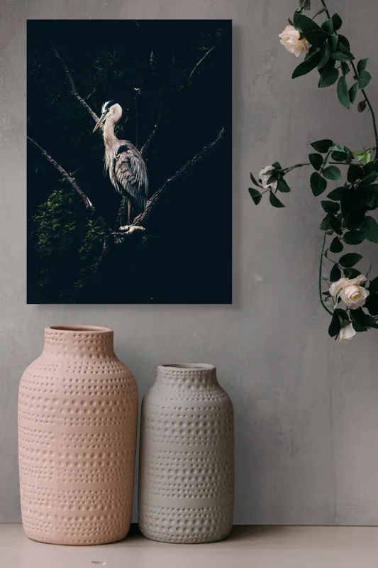 Tablou Canvas, "Egreta singuratică la apusul zilei", 39 x 54 cm – poza 6
