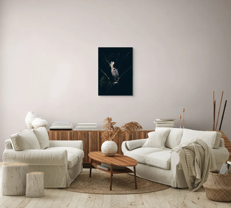 Tablou Canvas, "Egreta singuratică la apusul zilei", 50 x 70 cm – poza 4