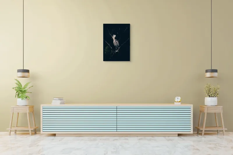 Tablou Canvas, "Egreta singuratică la apusul zilei", 50 x 70 cm – poza 6