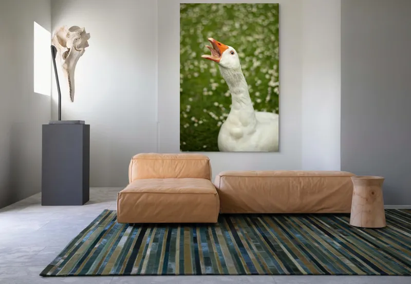 Tablou Canvas, "Gâsca cântă în grădina înflorită", 100 x 150 cm – poza 7