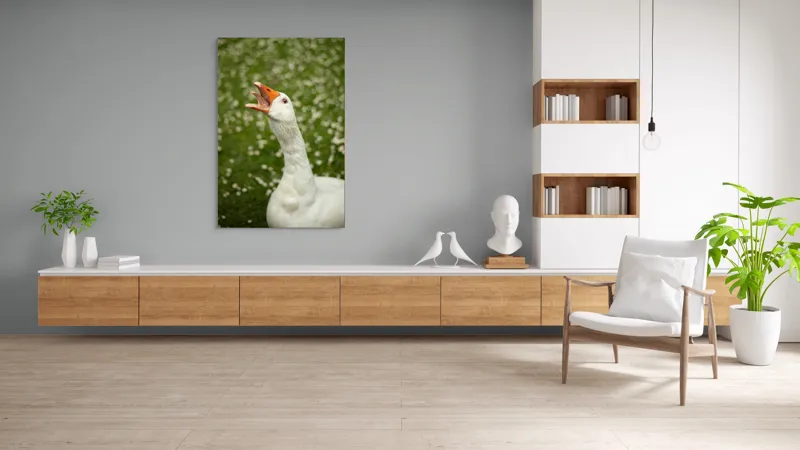 Tablou Canvas, "Gâsca cântă în grădina înflorită", 100 x 150 cm – poza 8