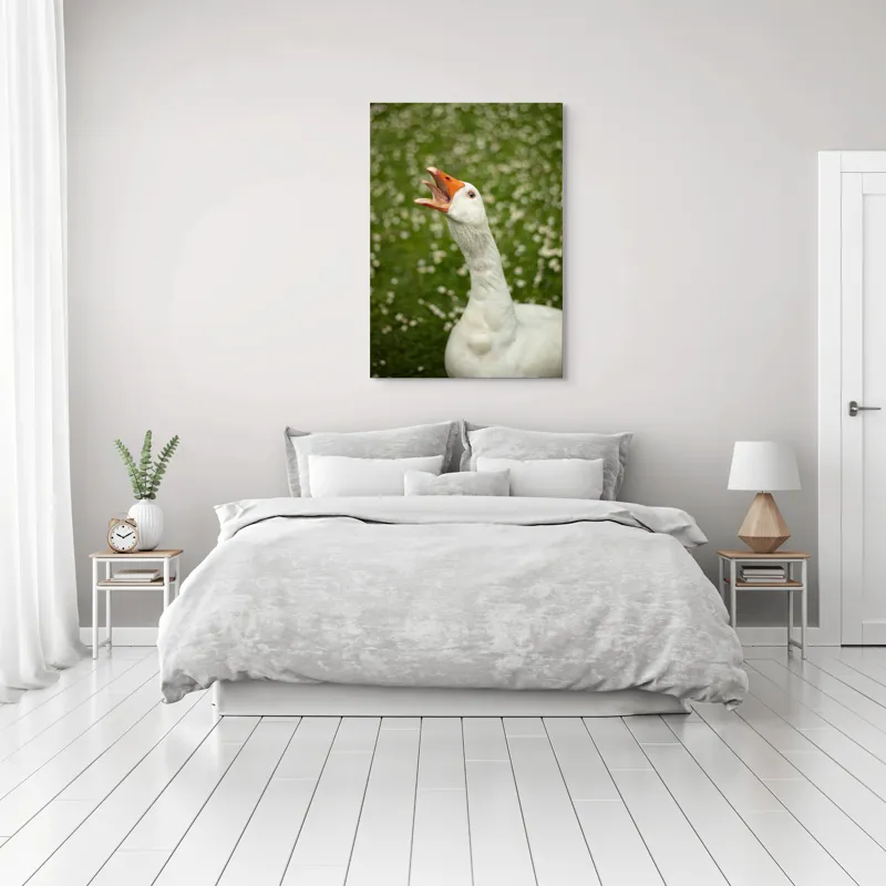 Tablou Canvas, "Gâsca cântă în grădina înflorită", 70 x 100 cm – poza 3
