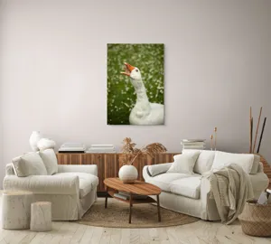 Tablou Canvas, "Gâsca cântă în grădina înflorită", 70 x 100 cm – poza 4