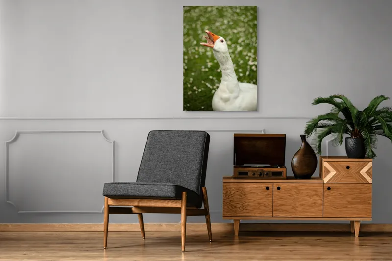 Tablou Canvas, "Gâsca cântă în grădina înflorită", 70 x 100 cm – poza 6