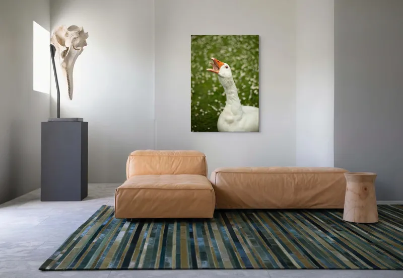 Tablou Canvas, "Gâsca cântă în grădina înflorită", 70 x 100 cm – poza 7
