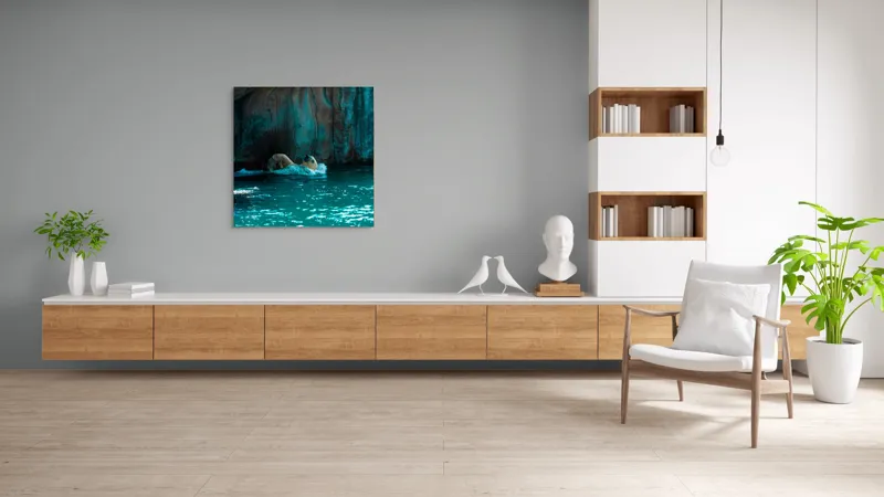 Tablou Canvas, "Urs polar în adâncuri albastre", 100 x 100 cm – poza 8