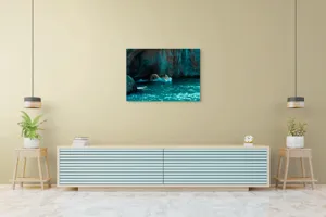 Tablou Canvas, "Urs polar în adâncuri albastre", 100 x 70 cm – poza 4