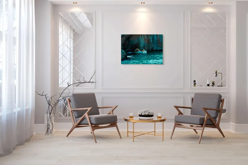 Tablou Canvas, "Urs polar în adâncuri albastre", 100 x 70 cm – poza 5