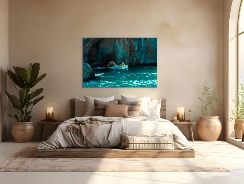 Tablou Canvas, "Urs polar în adâncuri albastre", 150 x 100 cm – poza 4