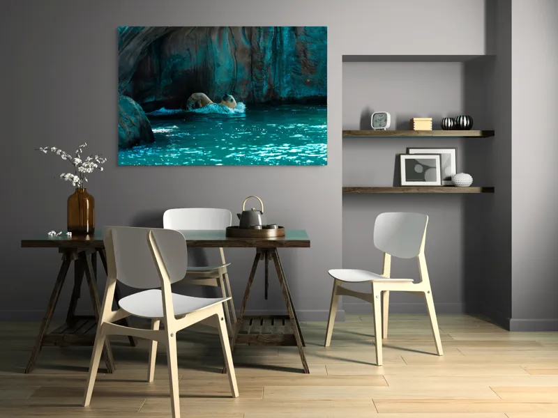 Tablou Canvas, "Urs polar în adâncuri albastre", 150 x 100 cm – poza 5