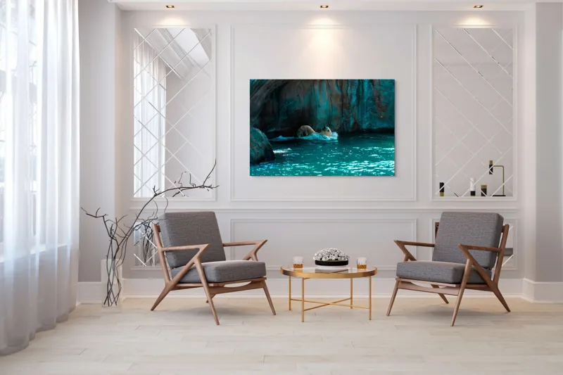 Tablou Canvas, "Urs polar în adâncuri albastre", 150 x 100 cm – poza 7
