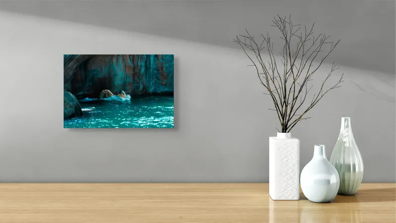 Tablou Canvas, "Urs polar în adâncuri albastre", 39 x 26 cm – poza 8
