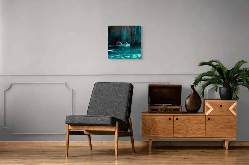 Tablou Canvas, "Urs polar în adâncuri albastre", 50 x 50 cm – poza 6