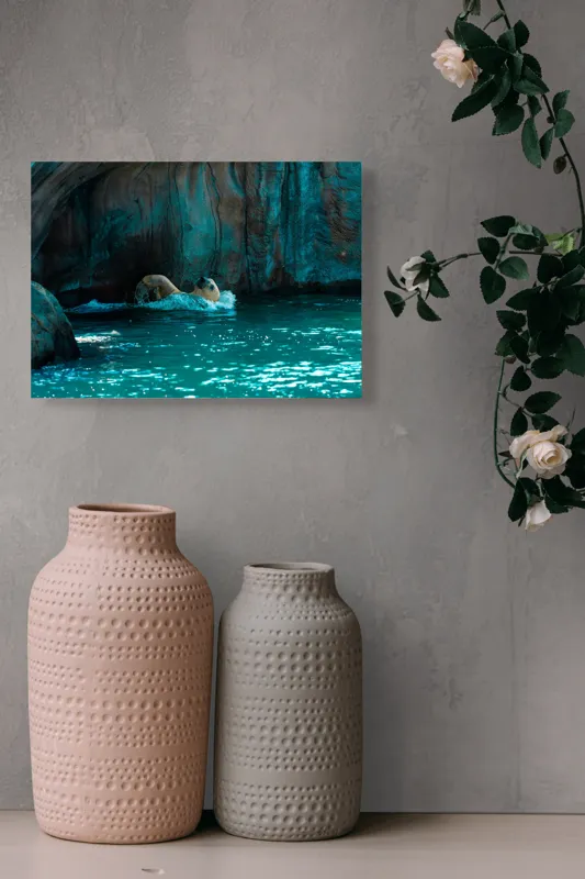 Tablou Canvas, "Urs polar în adâncuri albastre", 54 x 39 cm – poza 8