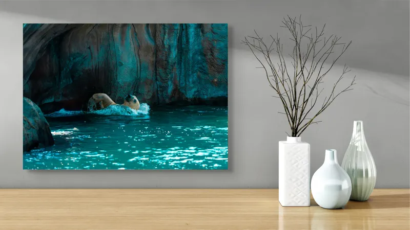 Tablou Canvas, "Urs polar în adâncuri albastre", 70 x 50 cm – poza 3