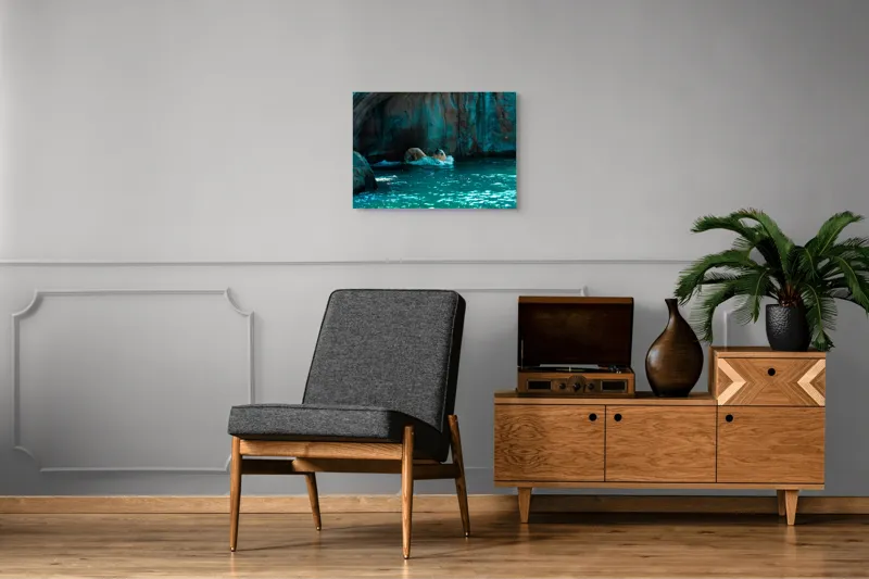 Tablou Canvas, "Urs polar în adâncuri albastre", 70 x 50 cm – poza 4