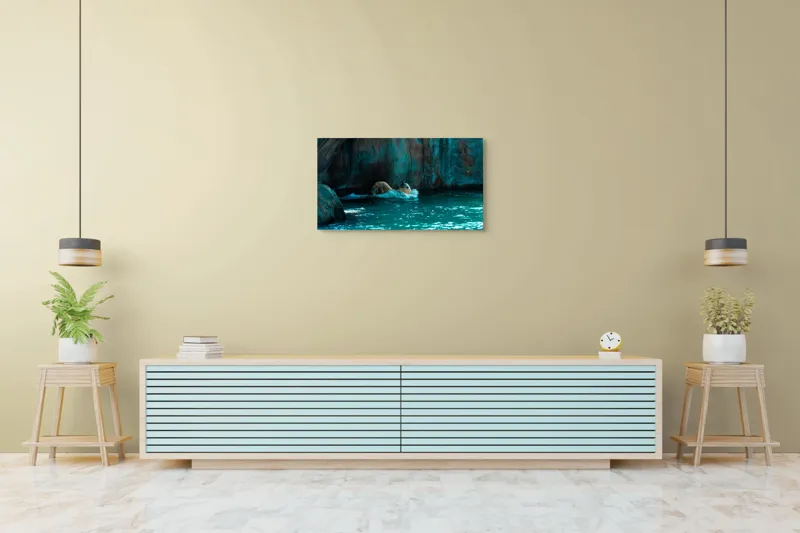 Tablou Canvas, "Urs polar în adâncuri albastre", 90 x 50 cm – poza 5