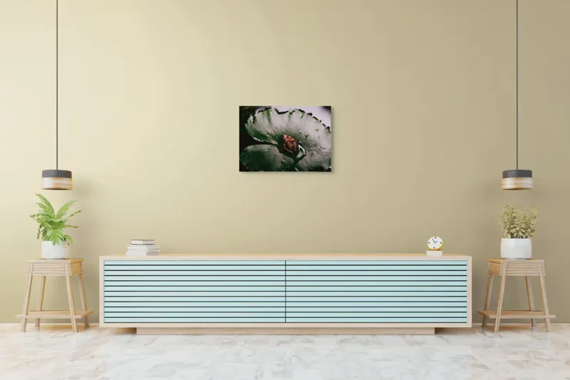 Tablou Canvas, "Broasca pe frunza de lotus verde", Broască, Lilioac, Apă, Frunze, Natură, 70 x 50 cm – poza 7