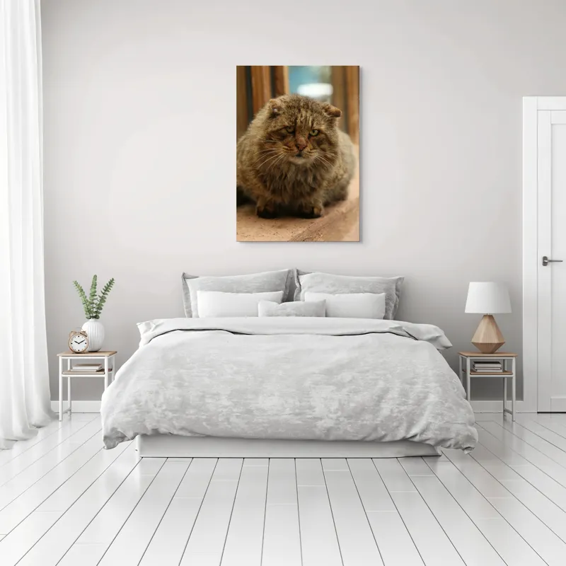 Tablou Canvas, "Pisica înțeleaptă la marginea ferestrei", 70 x 100 cm – poza 3