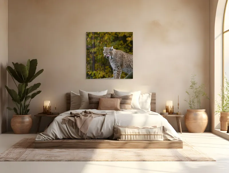 Tablou Canvas, "Râsul în pădurea aurie de toamnă", 100 x 100 cm – poza 4