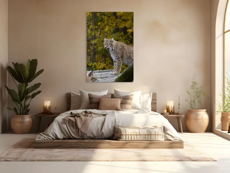 Tablou Canvas, "Râsul în pădurea aurie de toamnă", 100 x 150 cm – poza 3