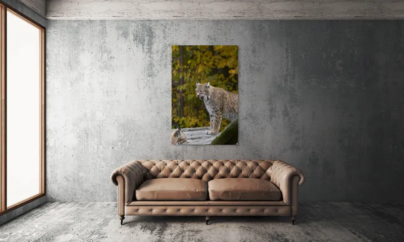 Tablou Canvas, "Râsul în pădurea aurie de toamnă", 100 x 150 cm – poza 6