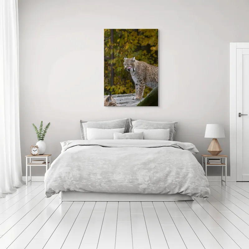Tablou Canvas, "Râsul în pădurea aurie de toamnă", 70 x 100 cm – poza 3