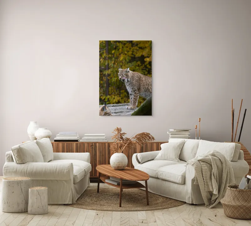 Tablou Canvas, "Râsul în pădurea aurie de toamnă", 70 x 100 cm – poza 4