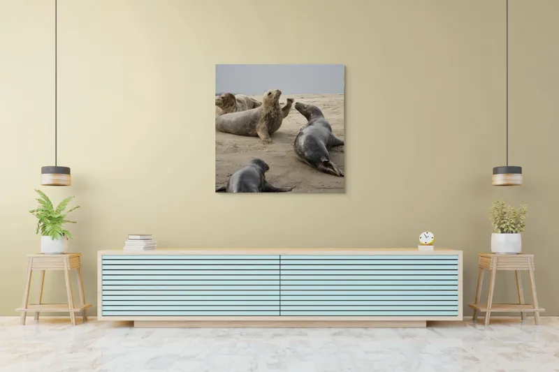 Tablou Canvas, "Foci relaxate pe plaja nisipoasă", 100 x 100 cm – poza 5