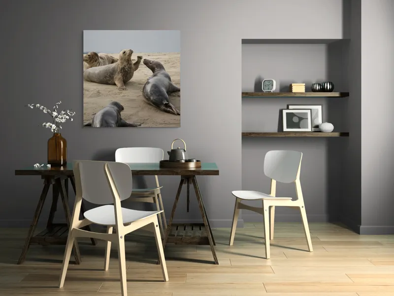 Tablou Canvas, "Foci relaxate pe plaja nisipoasă", 100 x 100 cm – poza 6