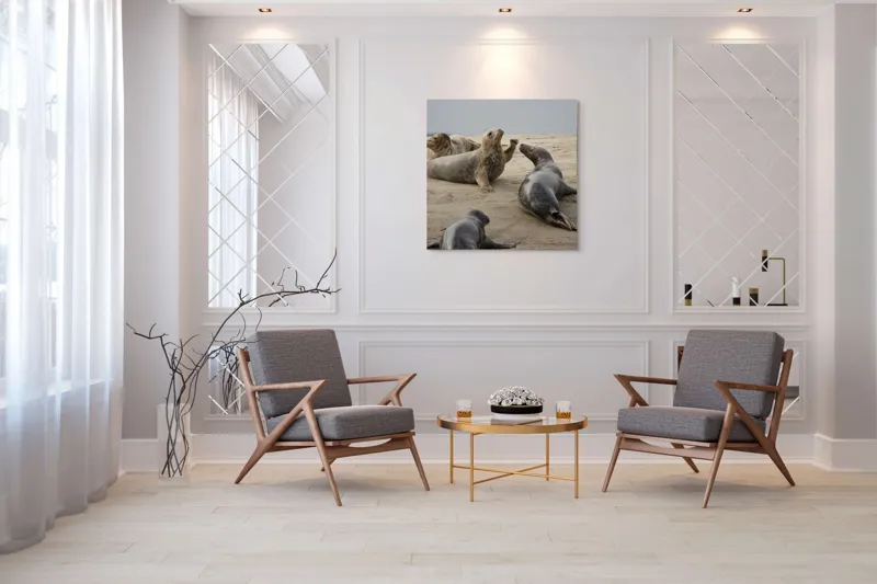 Tablou Canvas, "Foci relaxate pe plaja nisipoasă", 100 x 100 cm – poza 7