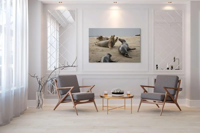 Tablou Canvas, "Foci relaxate pe plaja nisipoasă", 150 x 100 cm – poza 7