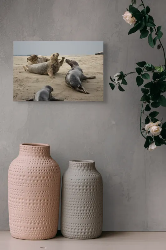 Tablou Canvas, "Foci relaxate pe plaja nisipoasă", 39 x 26 cm – poza 4