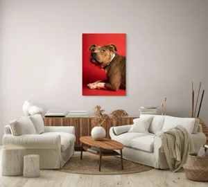 Tablou Canvas, Iepure, Verde, Blană, Roșu, Urechi, Privire, Liniște, 70 x 100 cm – poza 4