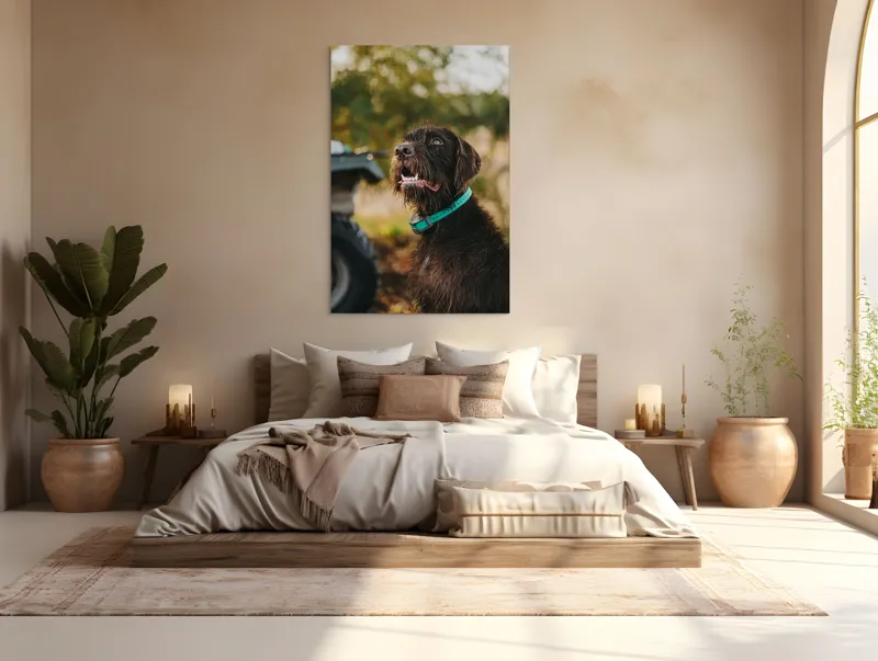 Tablou Canvas, "Câinele fericit în natură verde", 100 x 150 cm – poza 3
