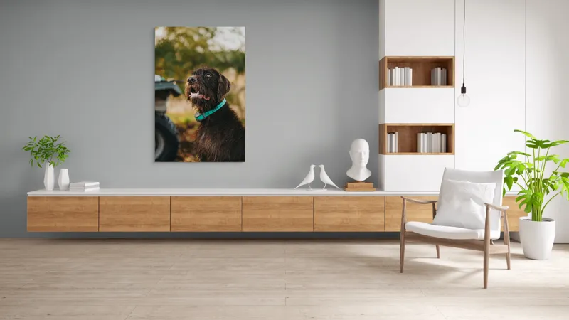 Tablou Canvas, "Câinele fericit în natură verde", 100 x 150 cm – poza 8