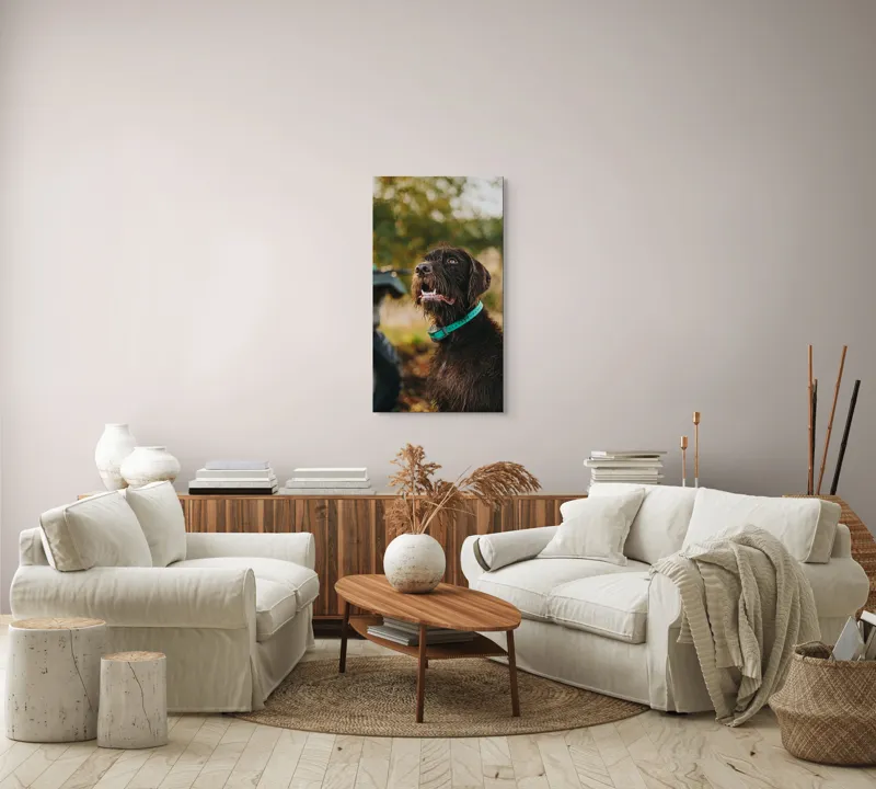 Tablou Canvas, "Câinele fericit în natură verde", 50 x 90 cm – poza 7