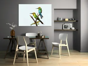 Tablou Canvas, "Păsări colorate pe creanga subțire", 150 x 100 cm – poza 5