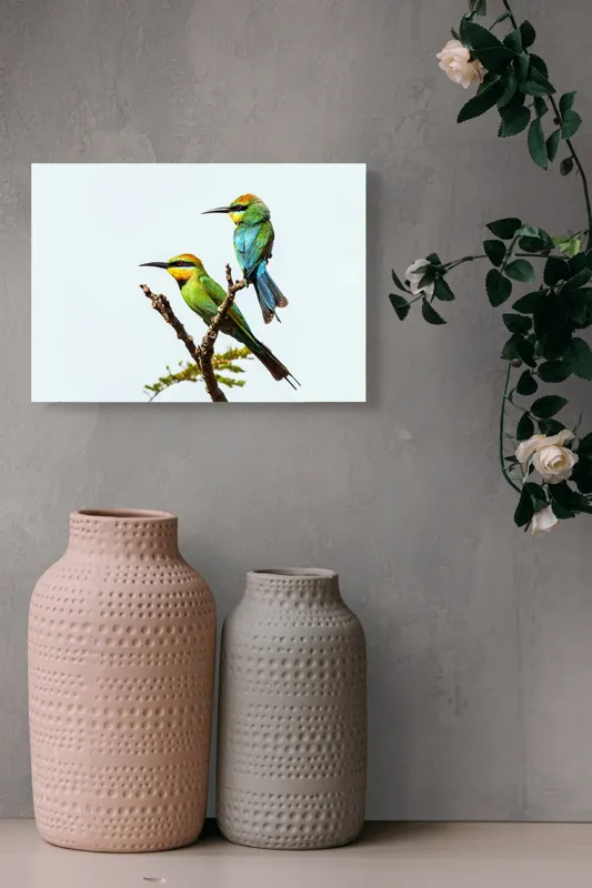 Tablou Canvas, "Păsări colorate pe creanga subțire", 54 x 39 cm – poza 8