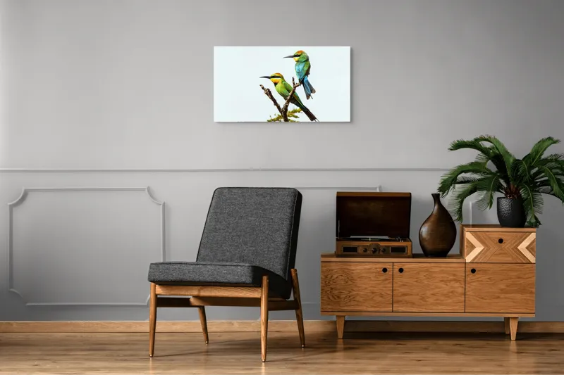 Tablou Canvas, "Păsări colorate pe creanga subțire", 90 x 50 cm – poza 6
