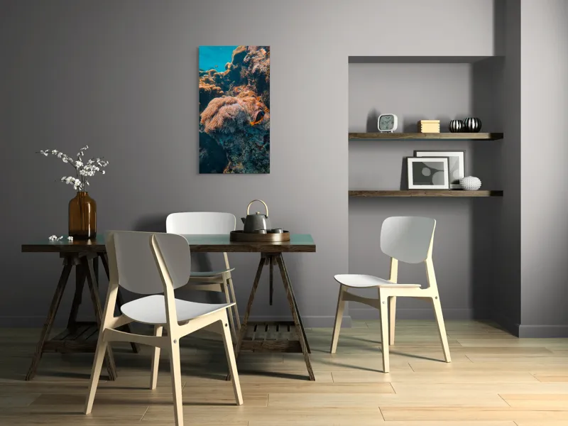 Tablou Canvas, "Coral spectaculos în adâncurile oceanului", Corali, Ocean, Pește, Colorat, Alge, Frumusețe, Subacvatică, Ecosistem, Biodiversitate, Viață, Marină, Scufundare, 50 x 90 cm – poza 4