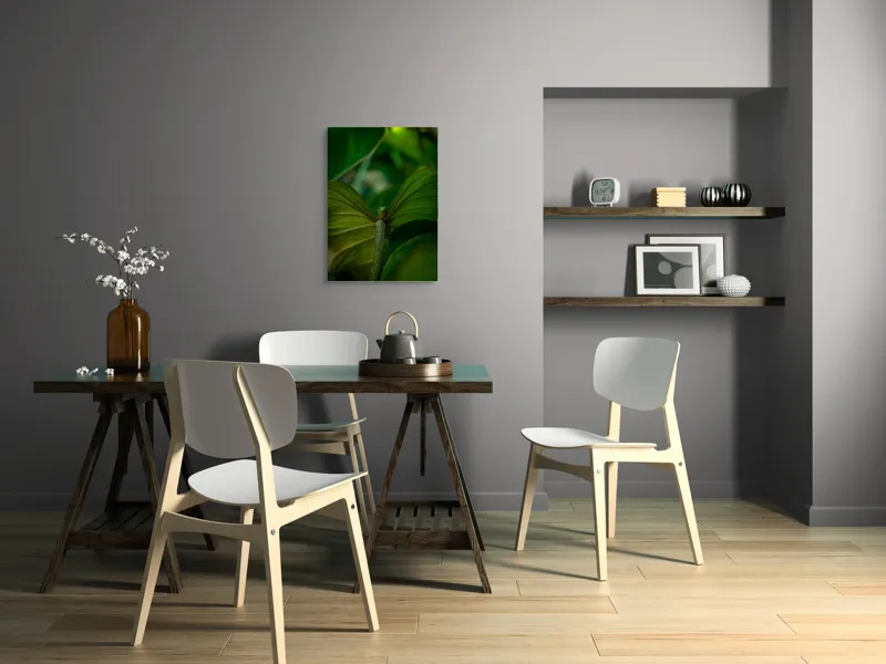Tablou Canvas, "Ochi curioși printre frunze verzi", verde, frunză, ascuns, natură, misterios, 50 x 70 cm – poza 5