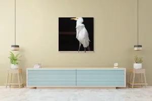 Tablou Canvas, "Egreta în lumina dimineții senine", 100 x 100 cm – poza 5