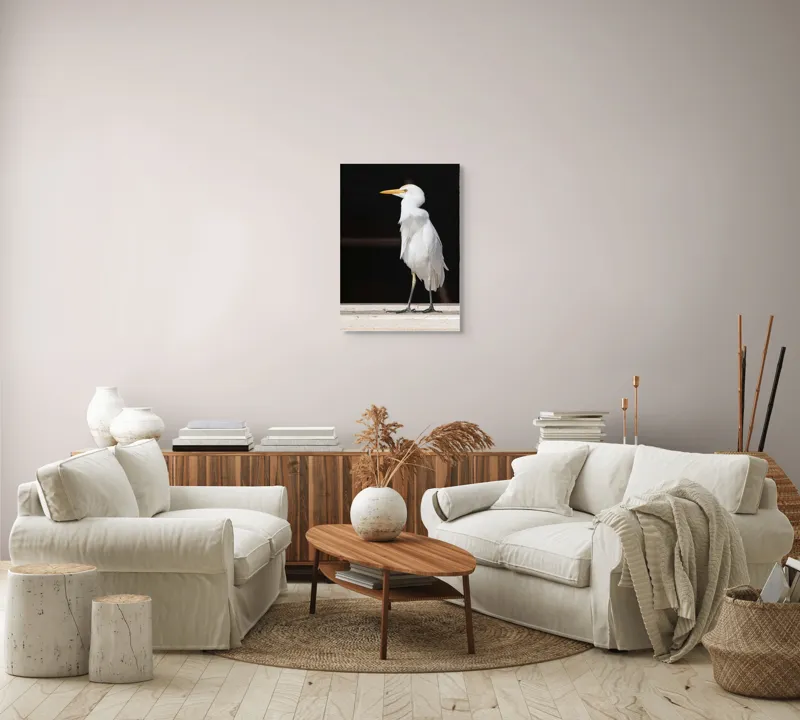 Tablou Canvas, "Egreta în lumina dimineții senine", 50 x 70 cm – poza 4