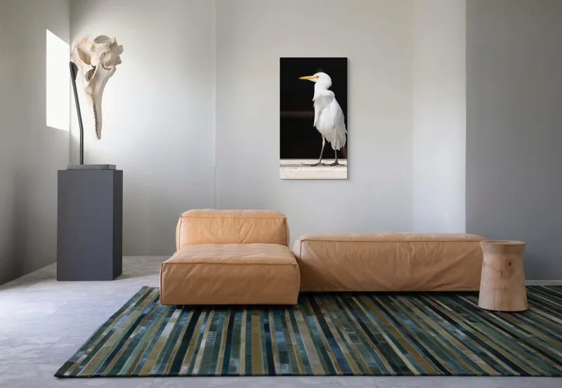 Tablou Canvas, "Egreta în lumina dimineții senine", 50 x 90 cm – poza 5