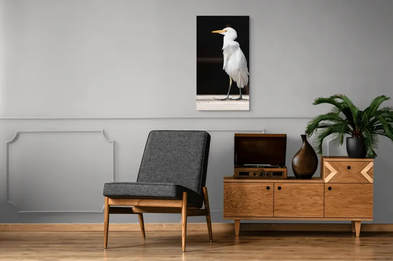 Tablou Canvas, "Egreta în lumina dimineții senine", 50 x 90 cm – poza 8