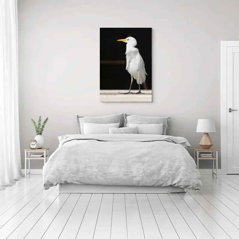 Tablou Canvas, "Egreta în lumina dimineții senine", 70 x 100 cm – poza 3